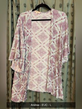 Andree Cream and Purple Medallion Kimono
